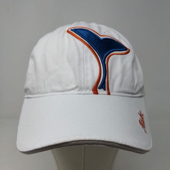 Cruisewear Men's Strapback Hat White Adjustable Embroidered Whale Logo Alaska - Picture 2 of 12